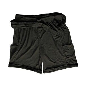 Halara High Waisted Soft Pull On Belted Casual Wide Leg Shorts Sz Large Womens B